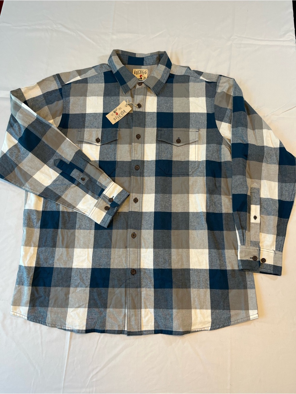RedHead Mens XL Buffalo Plaid Flannel Button Down Shirt NWT